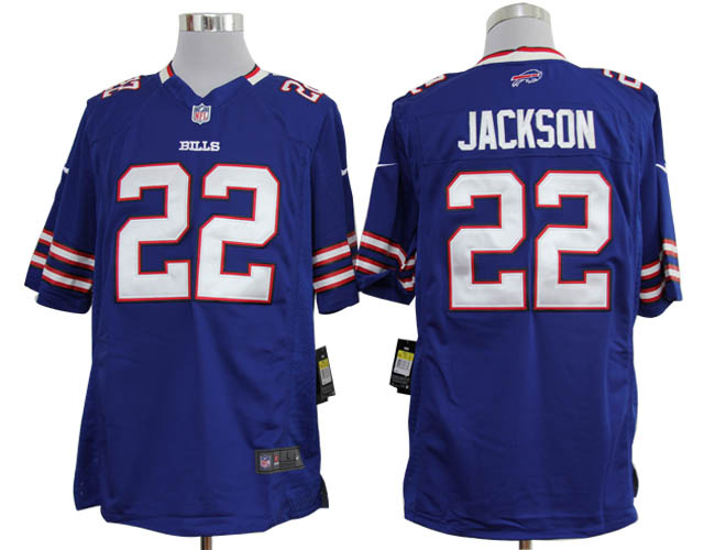 NFL Buffalo Bills 22 Running Back Jackson Blue Game Jersey